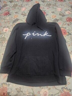 Pink Victoria's Secret Sweatshirt Black/White Size Large